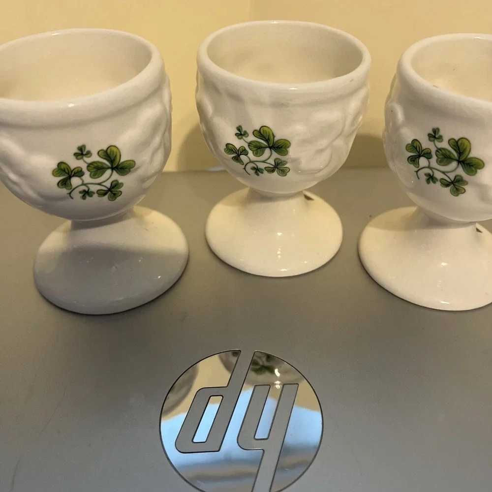 CARRIGALINE POTTERY vintage porcelain egg cup Carrigcraft Set Of 3